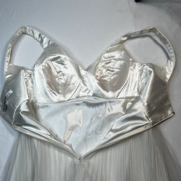 Sue Wong Nocturne Mini Cocktail Dress Embroidered Pleated Mesh White Ivory 4 - Picture 9 of 11